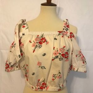 NWT  Rebecca Taylor | Cold Shoulder Crop Top